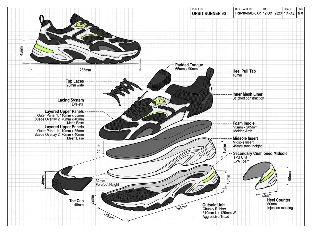Sneaker Blueprint Tech Pack