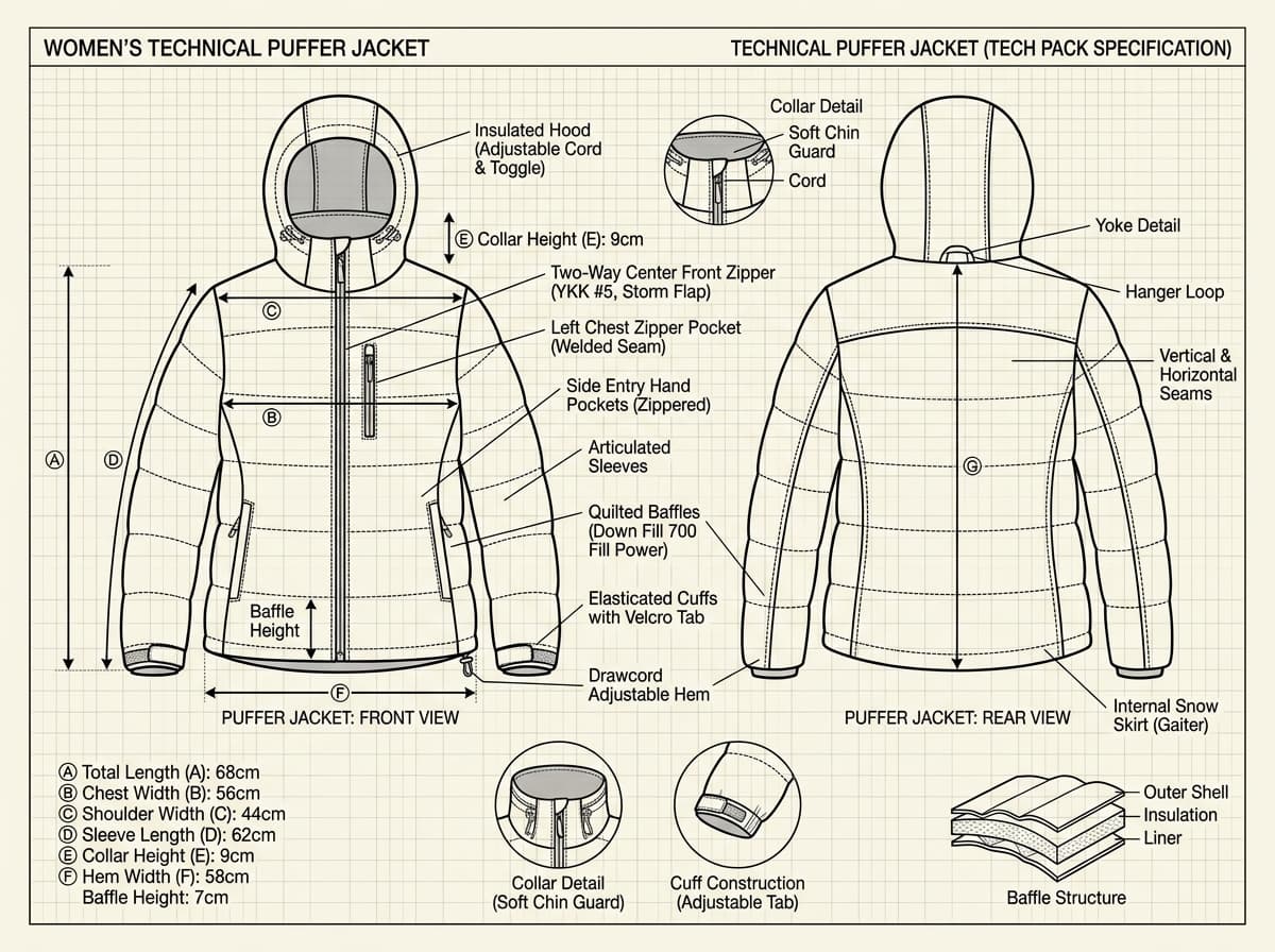 Outerwear Puffer Jacket Tech Pack